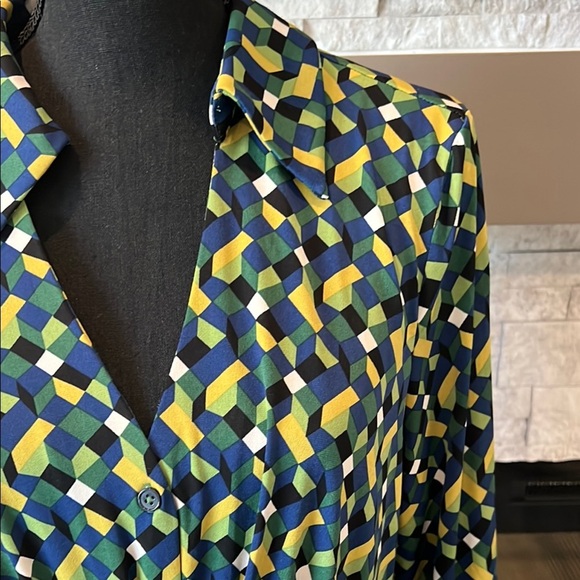 London Times Longsleeve Geometric Dress size 16 - Picture 5 of 16